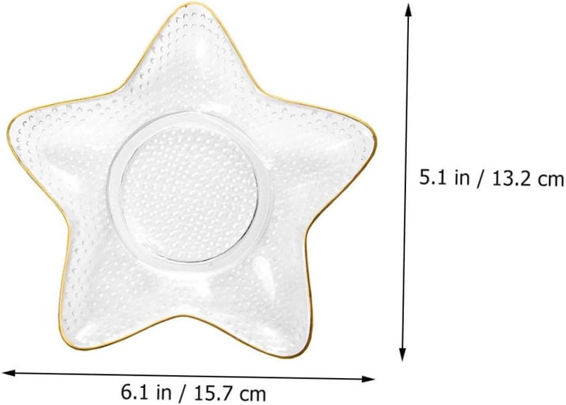 DOITOOL وعاء زجاجي على شكل نجمة من DOITOOL لطبق الحلوى وسلطة الفواكه وطبق المقبلات وطبق تقديم للطبخ - Image 2