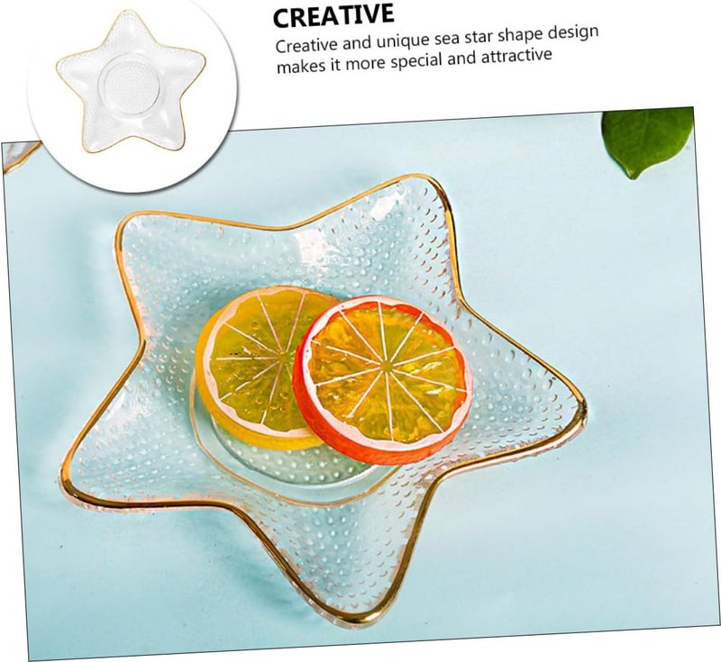 DOITOOL وعاء زجاجي على شكل نجمة من DOITOOL لطبق الحلوى وسلطة الفواكه وطبق المقبلات وطبق تقديم للطبخ - Image 3