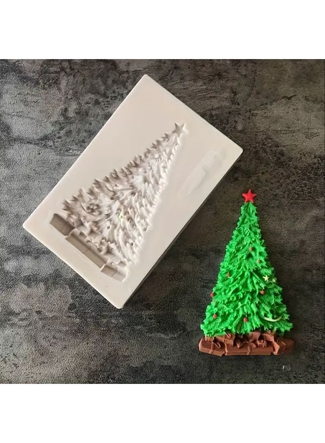 Beige Christmas Tree Silicone Mold For Diy Fondant Cake Baking Kitchen - Image 5