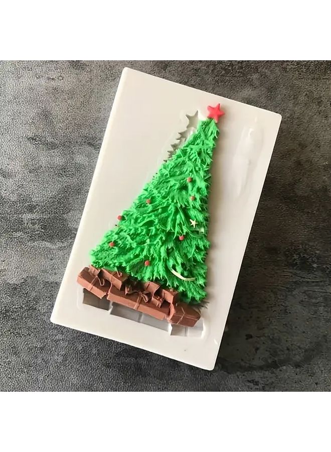 Beige Christmas Tree Silicone Mold For Diy Fondant Cake Baking Kitchen - Image 4