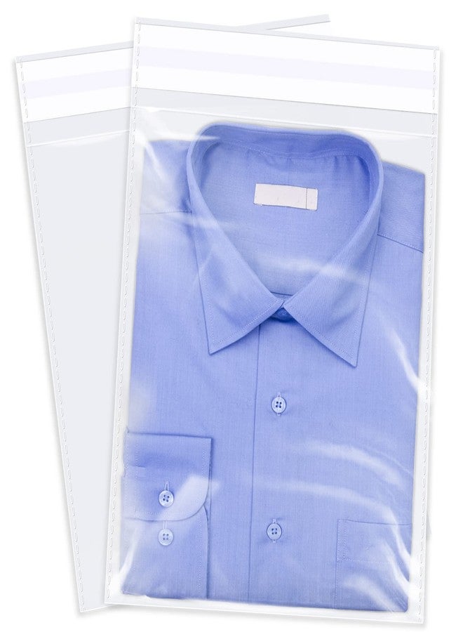 WEPOLY - 12" x 15" (100 Count) Clear Cellophane Bags - Self Sealing Cello Plastic Poly Bags- for Clothing, T-Shirts, Pants - Image 1