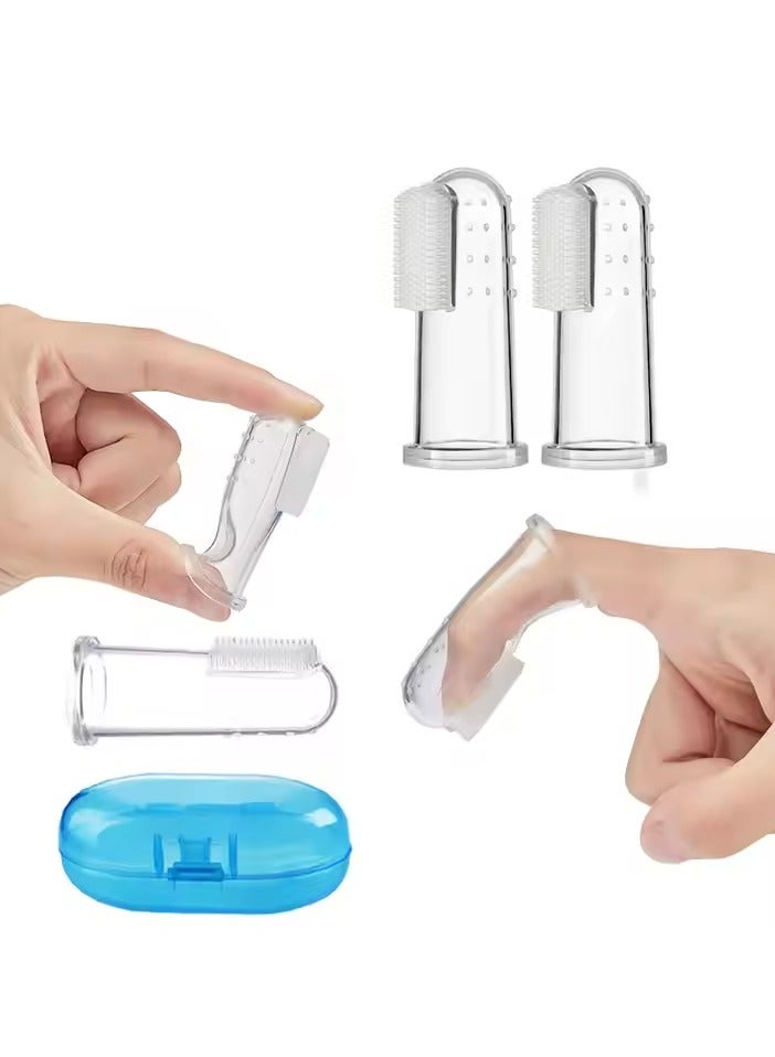 2 baby Fruit Feeders + 2 Silicone baby Finger Toothbrushes – Safe baby feeding set for introducing Fruits & Baby Oral care – Feeder and Toothbrush for infant/ toddler - Image 2