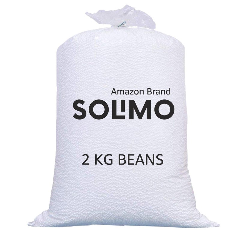 Brand - Solimo Solimo Bean Bag 2 kg Refill Pack Quick Easy to Fill 35D x 70 W x 30H cm White - Image 1