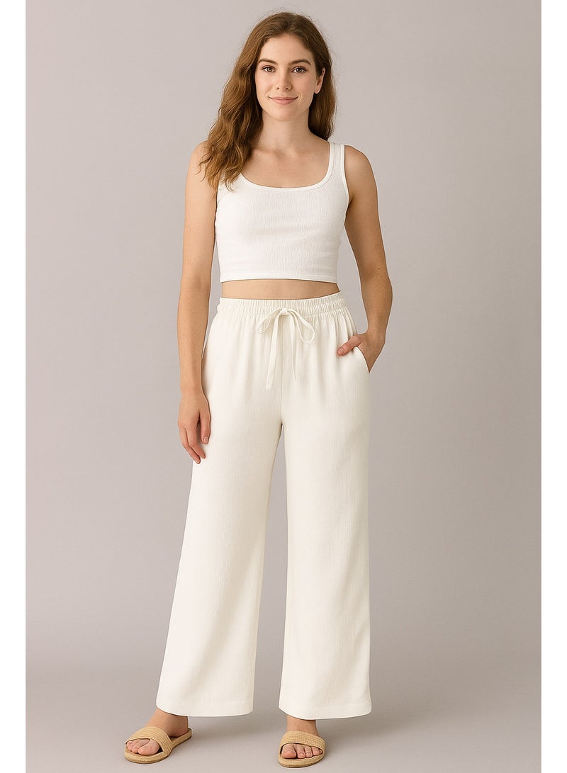 Soft Steps Women's Linen Pants White Size XL  - Image 1