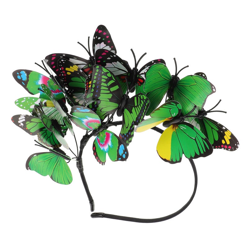 Butterfly Headband: Bridal Hair Accessory for Wedding Photography Stage Performance Floral for Women and Girls - Image 1