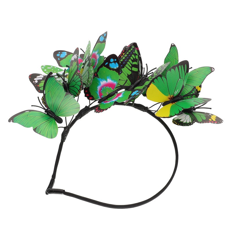 Butterfly Headband: Bridal Hair Accessory for Wedding Photography Stage Performance Floral for Women and Girls - Image 3