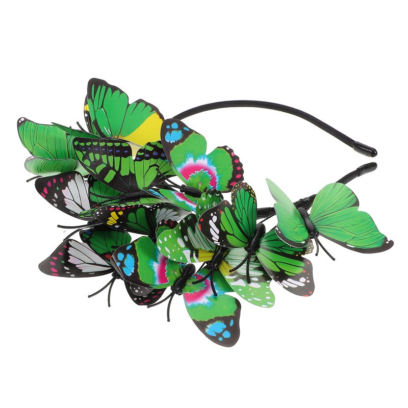 Butterfly Headband: Bridal Hair Accessory for Wedding Photography Stage Performance Floral for Women and Girls - Image 5