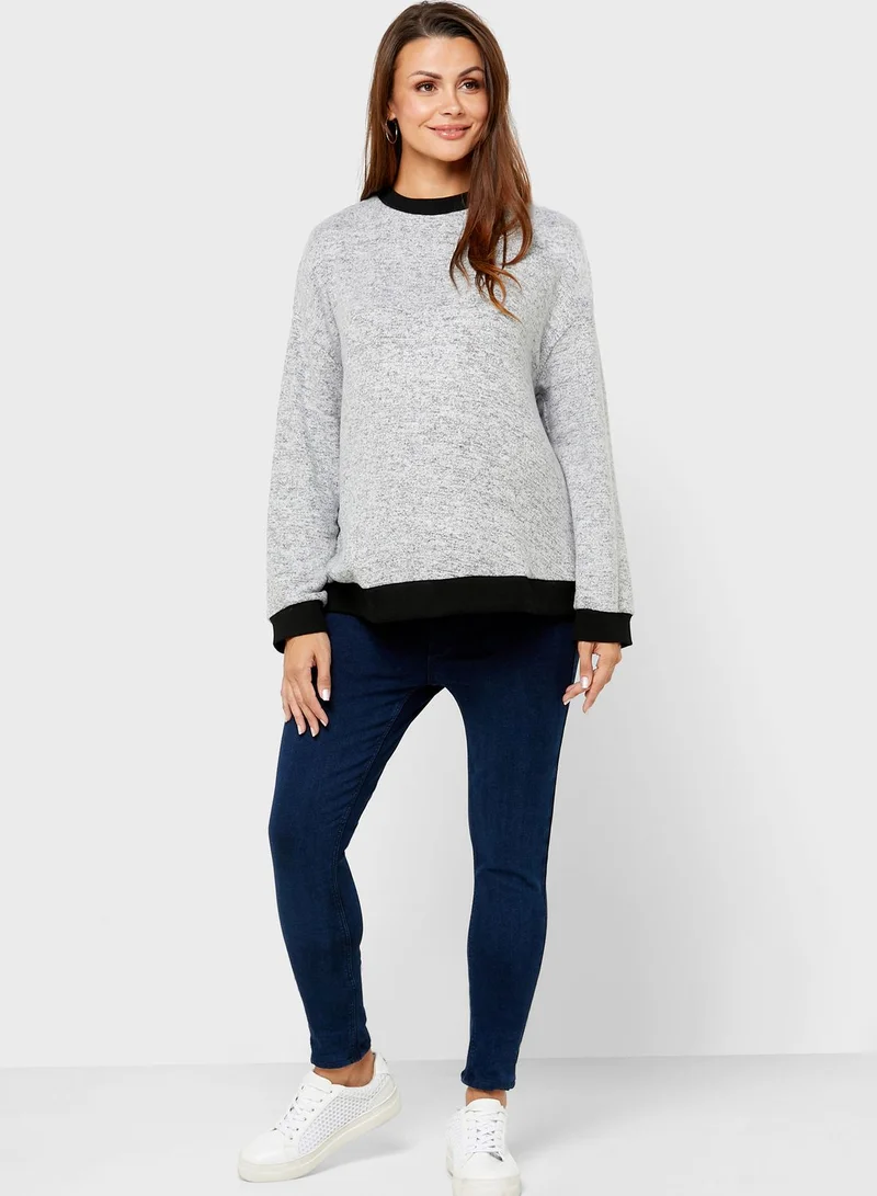 Topshop Maternity Crew Neck Sweatshirt