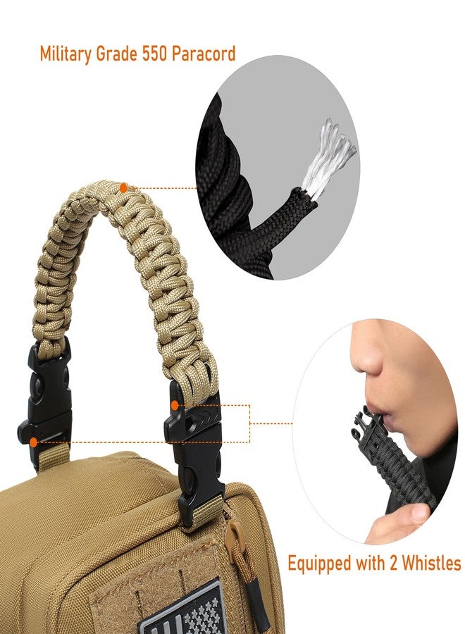 Lemubeane Tactical Toiletry Bag for Men Dry Wet Separate Dopp Kit Travel Hygiene Bag EDC Utility Tool Molle Pouch Mens Shaving Kit Travel shower Bags (Khaki) - Image 5