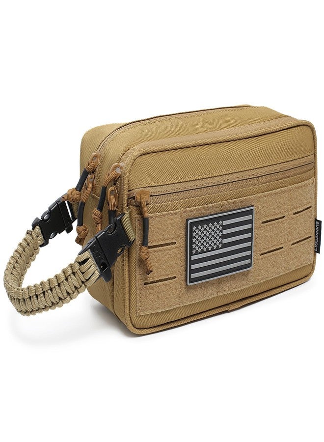 Lemubeane Tactical Toiletry Bag for Men Dry Wet Separate Dopp Kit Travel Hygiene Bag EDC Utility Tool Molle Pouch Mens Shaving Kit Travel shower Bags (Khaki) - Image 1