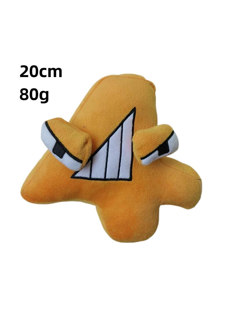 1-Pieces Alphabet Doll Funny Emojis Cotton Number Plush Toy Yellow-4 
