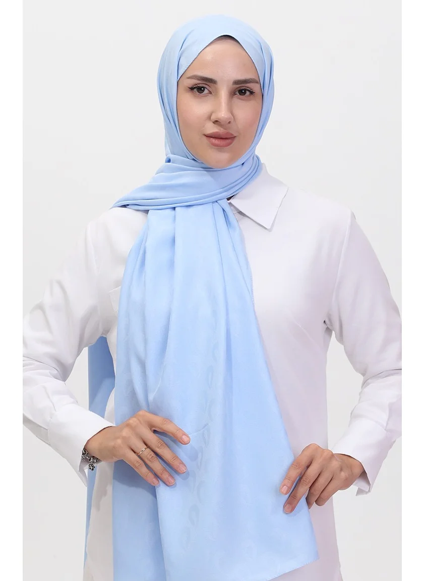 Sefa Merve Madame Mary Drop Jacquard Shawl 19085-07 Baby Blue