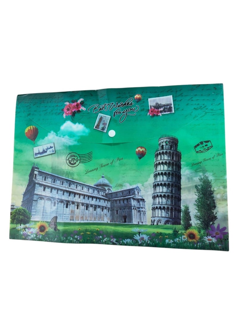 Simba Snap Button Folder Leaning Tower of Pisa 130 Micron Foolscap Model YH302