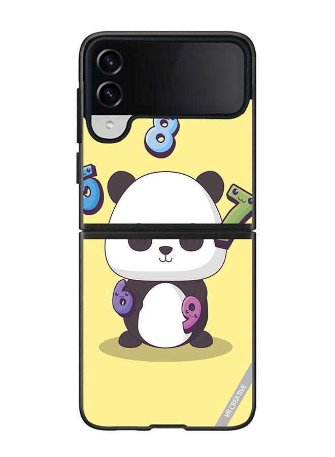 VR CREATIVE Protective Case Cover For Samsung Galaxy Z Flip4 Panda With 56789 Numbers Design Multicolour - Image 1