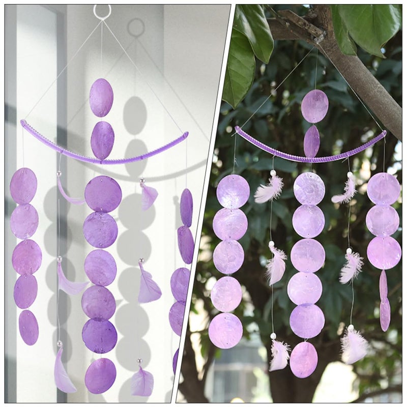 Seashell Wind Chime with Soothing Melody for Indoor Outdoor Home Decoration Unique Plume Design - Image 4