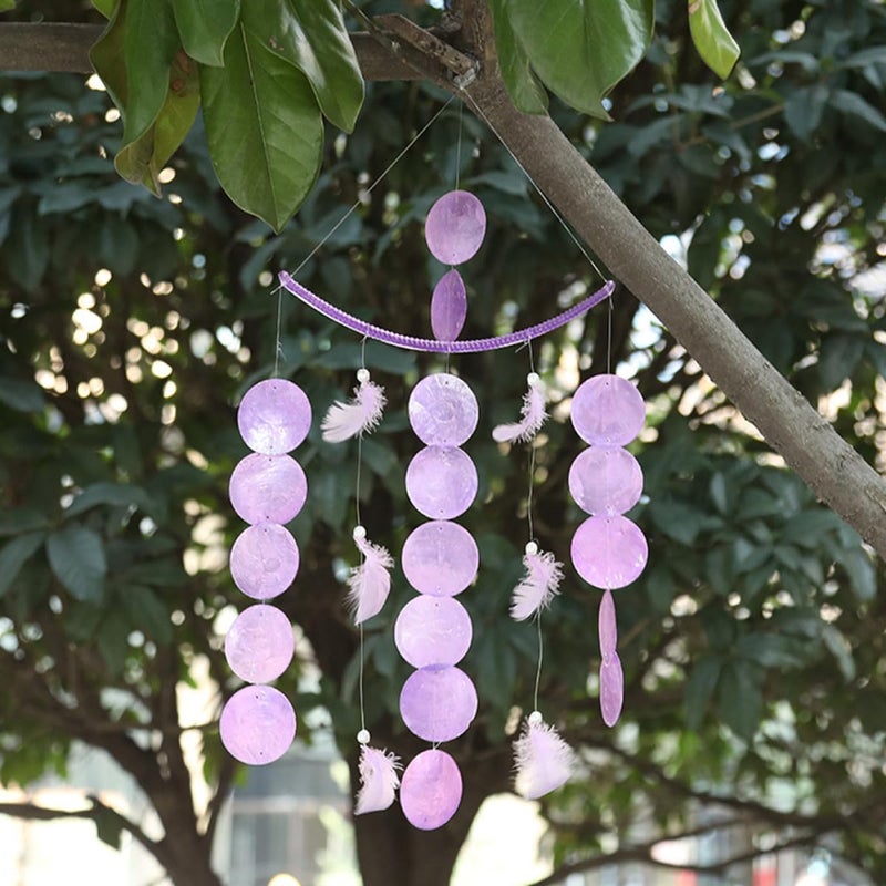 Seashell Wind Chime with Soothing Melody for Indoor Outdoor Home Decoration Unique Plume Design - Image 5