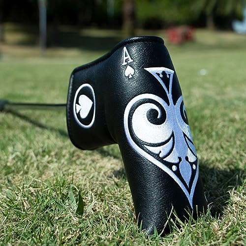 barudan golf Poker Ace Blade Putter Cover Magnetic Putter Headcover Head Cover for Blade Putters Golf Putter Cover Black for Mens fits for Scotty Cameron Ping Odyssey Putters - Image 3