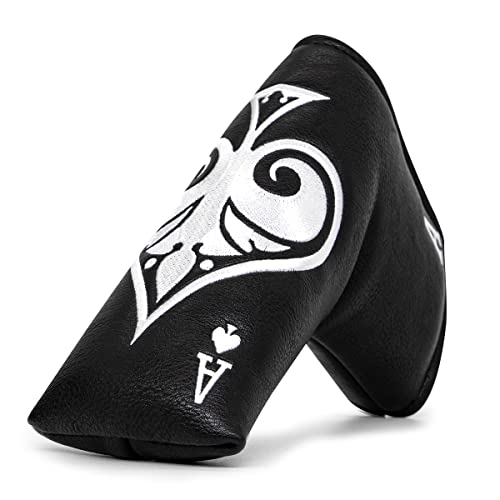 barudan golf Poker Ace Blade Putter Cover Magnetic Putter Headcover Head Cover for Blade Putters Golf Putter Cover Black for Mens fits for Scotty Cameron Ping Odyssey Putters - Image 1
