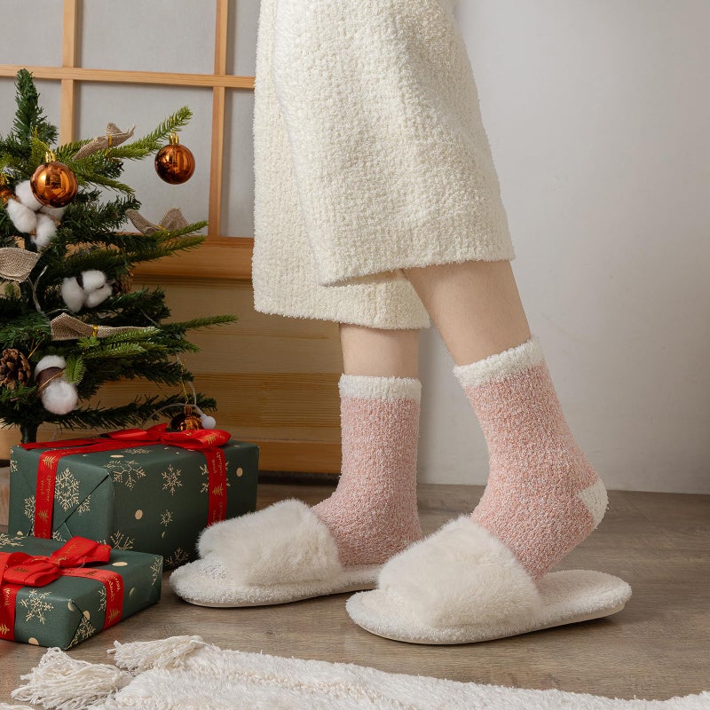 Tavaleu Fuzzy Socks for Women, Winter Soft Fluffy Socks Women, Warm Cozy Sock Home Sleeping Slipper Sock - Image 3