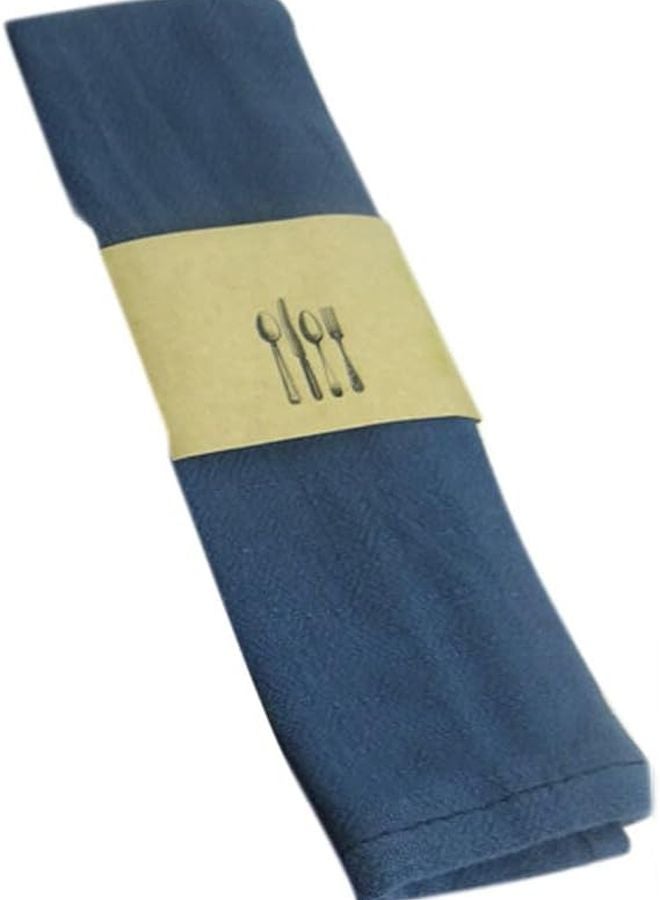 مناديل قماش الكتان الأزرق الداكن - ماصة وقابلة لإعادة الاستخدام للمطاعم والفنادق وحفلات الزفاف - Image 1