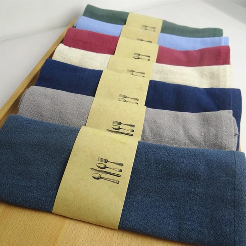 مناديل قماش الكتان الأزرق الداكن - ماصة وقابلة لإعادة الاستخدام للمطاعم والفنادق وحفلات الزفاف - Image 2