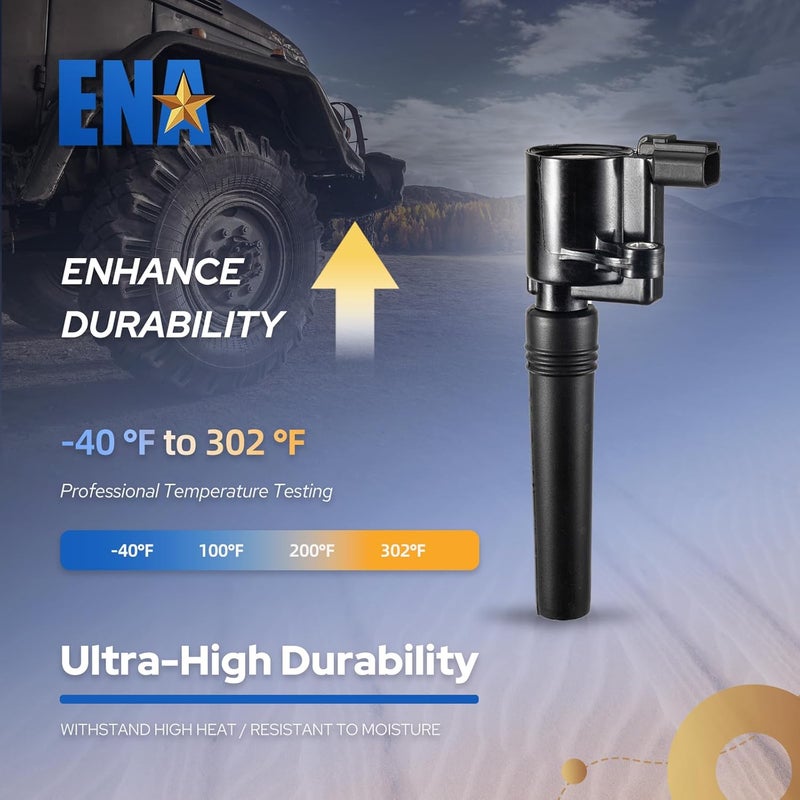 ENA مجموعة ENA من 8 لفائف إشعال لمحركات فورد، جاكوار، ولينكولن V8 - Image 3