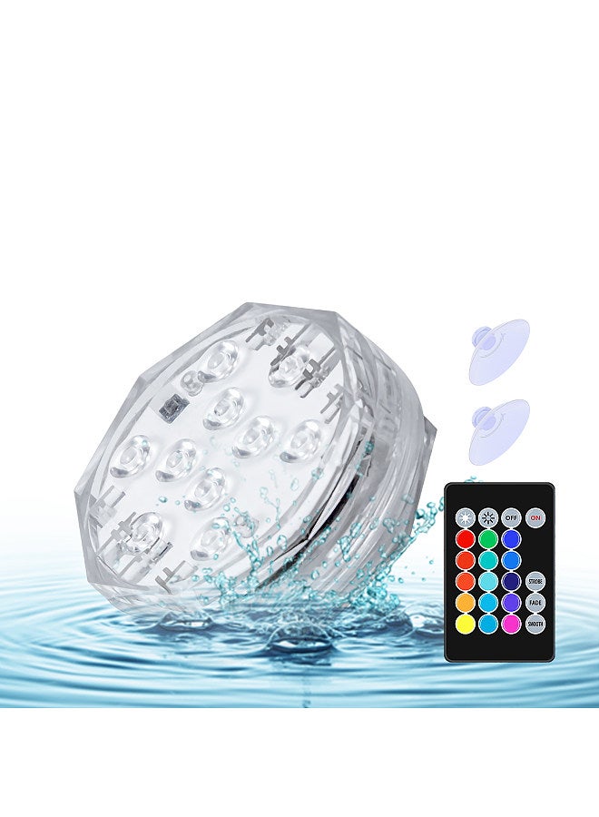 Submersible LED Lights with Remotes RGB 15 Colors Waterproof Pond Lights Underwater Lights for Swimming Pool Hot Tub Party Vase Fish Tank