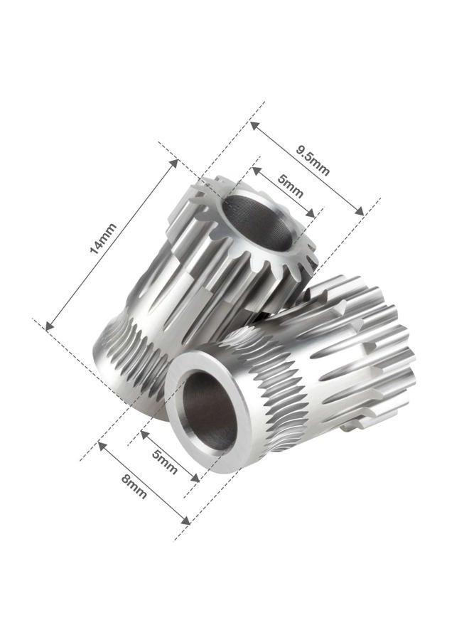 UniTak3D Dual Drive Extruder Gear Replacement Stainless Steel Extrusion Wheels for,Ender 3 V2,Ender 3 Pro,Ender 3,Prusa i3 MK2/MK3 3D Printer Double Geared Extruders - Image 2