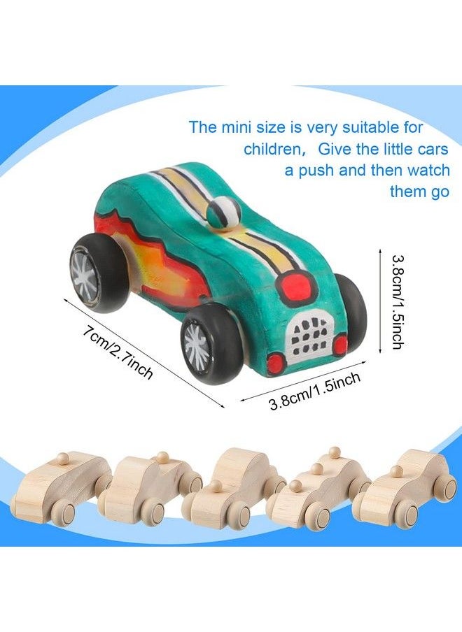 Zhanmai 6 Pieces Unfinished Wood Cars Wooden Race Car Wood Diy Car Toys Wooden Car Crafts For Students Home Activities Craft Projects Easy Woodworking And Family Time Set  - Image 3