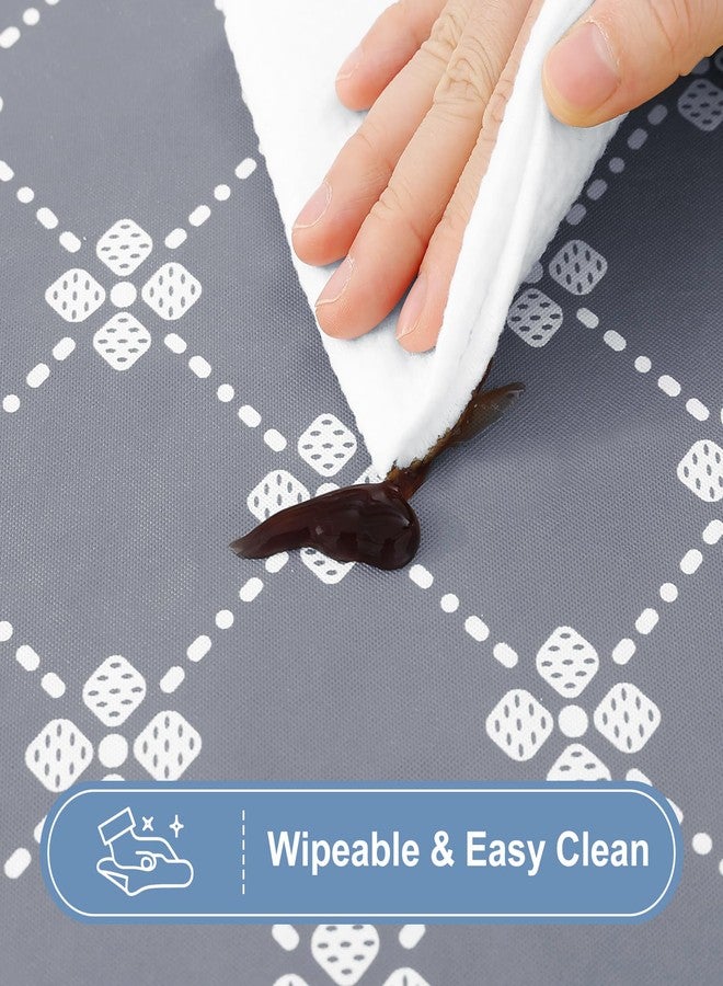 misaya Rectangle Vinyl Table Cloth, Elastic Fitted Tablecloth with Flannel Backing, Waterproof Plastic Table Cover Fits 6 Foot Folding Tables for Camping, Indoor and Outdoor (Grey, 30" x 72") - Image 5