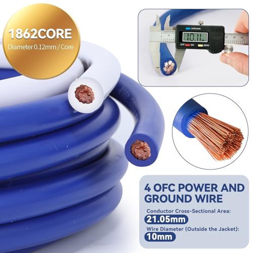 TOPSTRONGGEAR 4 Gauge OFC Amp Kit Car Audio Amplifier Wiring Install Kit with RCA Cables, 150A Fuse, 17FT Power Cable – 4 OFC Complete Subwoofer Installation Kit for Car, Truck, Marine Stereo Systems - Image 4