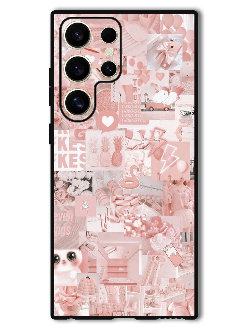 Theodor Protective Case Anti Scratch Shock Proof Bumper Cover For Samsung Galaxy S24 Ultra Pink Asthetic - Image 1