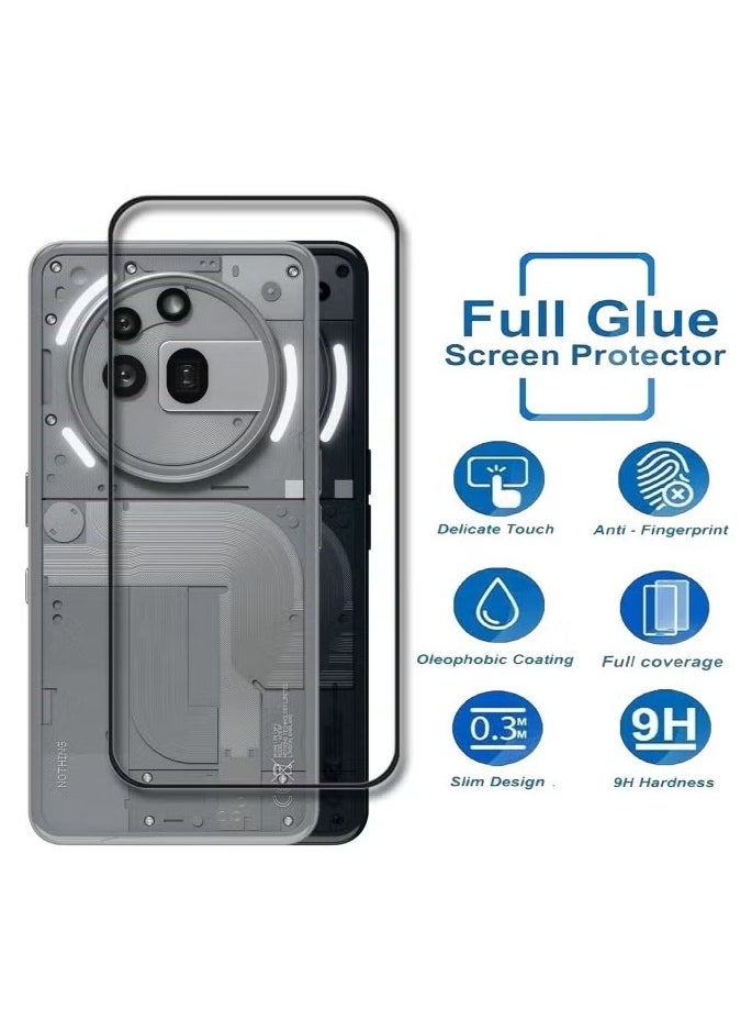 Raxoom Nothing Phone 3a Pro Screen Protector â€“ Full Glue 9H Hardness Tempered Glass with 3D Curved Edge | Bubble-Free Installation | Anti-Scratch & Anti-Fingerprint Coating | 5D Black Glass for Maximum Screen Protection & Crystal Clear Display - Image 2
