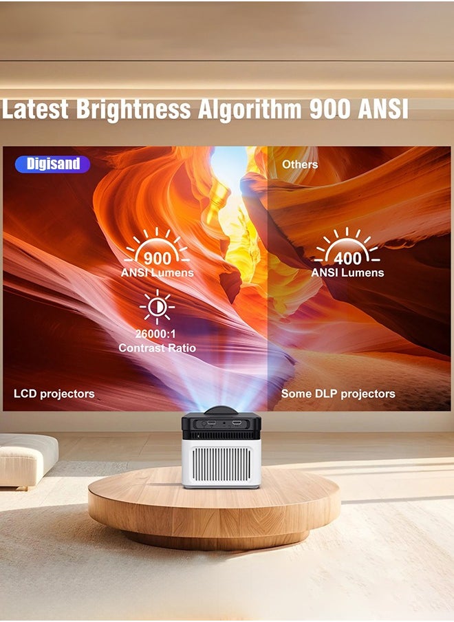 ديقيساند جهاز عرض HY450 فائق المدى قصير المدى، يدعم دقة 8K و4K و1080P، Allwinner H716 BT5.4، جهاز عرض صوتي بتركيز إلكتروني تلقائي للتصحيح، مناسب للسينما المنزلية والألعاب والمكتب  - Image 3
