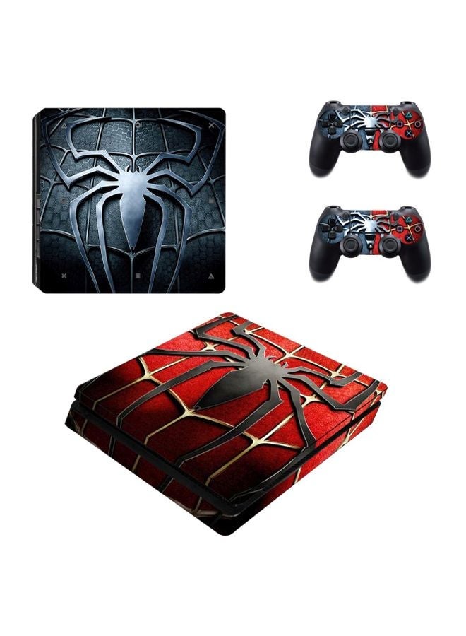 3-Piece Spider Man Printed Console And Controller Sticker Set - PlayStation 4 Slim 