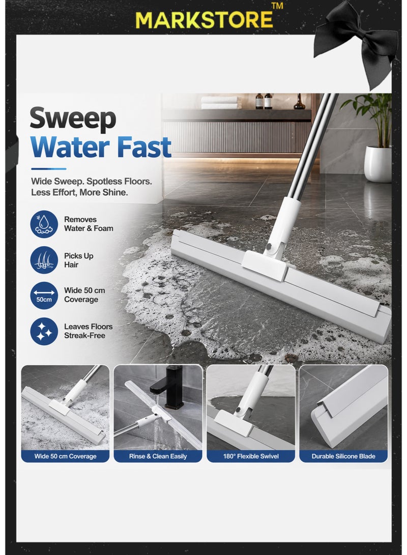 MARK STORE MARKSTORE Rubber Squeegee Broom for Floor 50cm Wide Head Floor Wiper for Bathroom Kitchen Tiles Glass and Wet Areas - Image 3