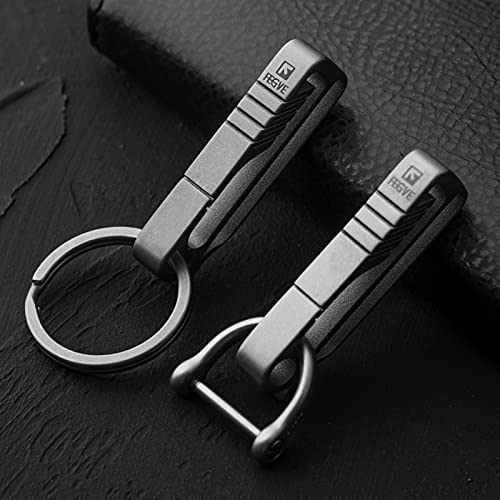 TISUR Belt Loop Keychain Clip, Titanium Carabiner Keychain Key Holder with Detachable Key Ring for Duty Belt, Car Key Chain Gifts for Men Women, BK1S+D Ring - Image 5