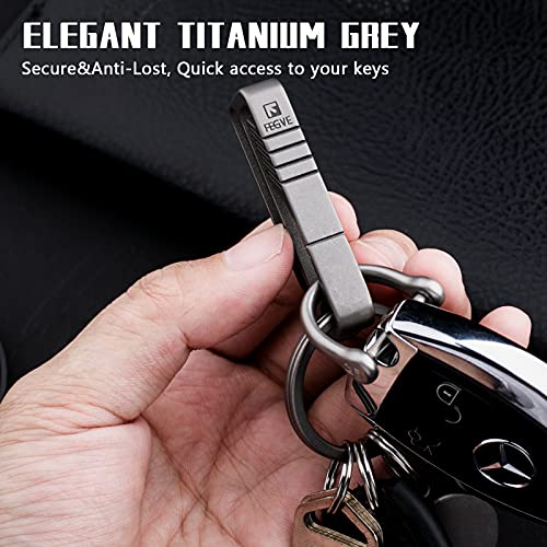 TISUR Belt Loop Keychain Clip, Titanium Carabiner Keychain Key Holder with Detachable Key Ring for Duty Belt, Car Key Chain Gifts for Men Women, BK1S+D Ring - Image 4