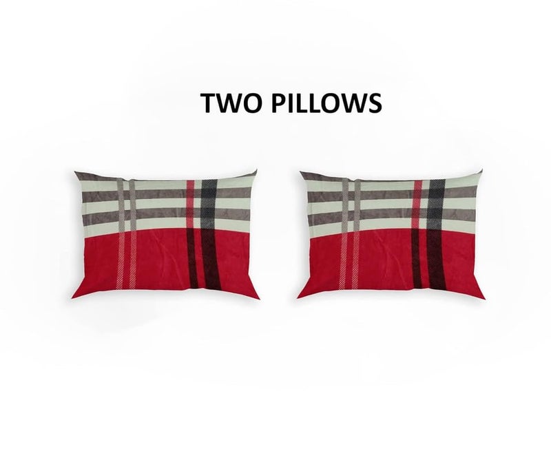 Temoli® Warm Premium Velvet Flannel Flat Bedsheet King Size (90x100 Inch) with 2 Pillow Covers – Soft & Cozy Double Bed Sheet | Box Maroon Design - Image 3