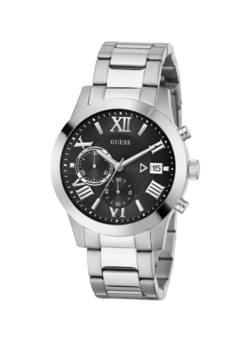 GUESS ساعة يد رجالية أطلس أنالوج كوارتز فضية من الفولاذ المقاوم للصدأ W0668G3 - 45 مم - Image 5