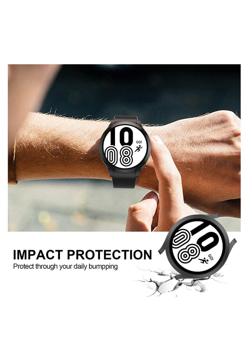 【5+5 Pack】 Compatible for Samsung Galaxy Watch 4 44mm Screen Protector Case,Matte PC Bumper Cover+5 Tempered Glass Screen Protector Films for Galaxy Watch4 Accessories - Image 5