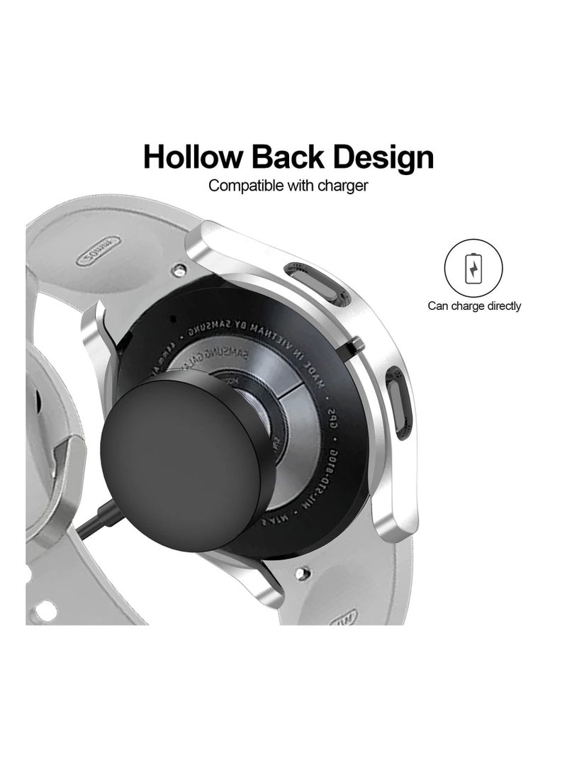 【5+5 Pack】 Compatible for Samsung Galaxy Watch 4 44mm Screen Protector Case,Matte PC Bumper Cover+5 Tempered Glass Screen Protector Films for Galaxy Watch4 Accessories - Image 3