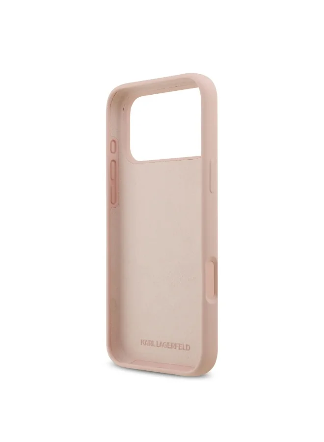Karl Lagerfeld iPhone 17 Pro Case / Liquid Silicone Bakc Cover With Karl Sketch / Pink
