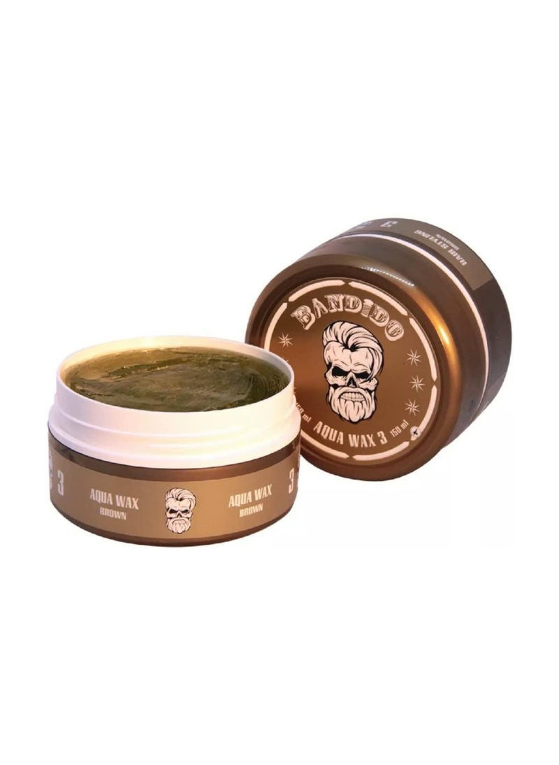 Bandido Aqua Wax Brown Hair Styling Wax for Men Smooth Hold Natural Shine Finish - Image 1