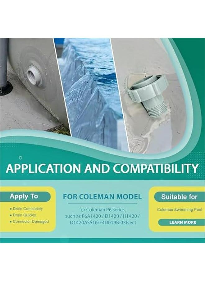 Generic - Replacement Swimming Pool Drain Fitting Connects Coleman Pool Plug to Garden Pipe with Hose Clamps - Image 1