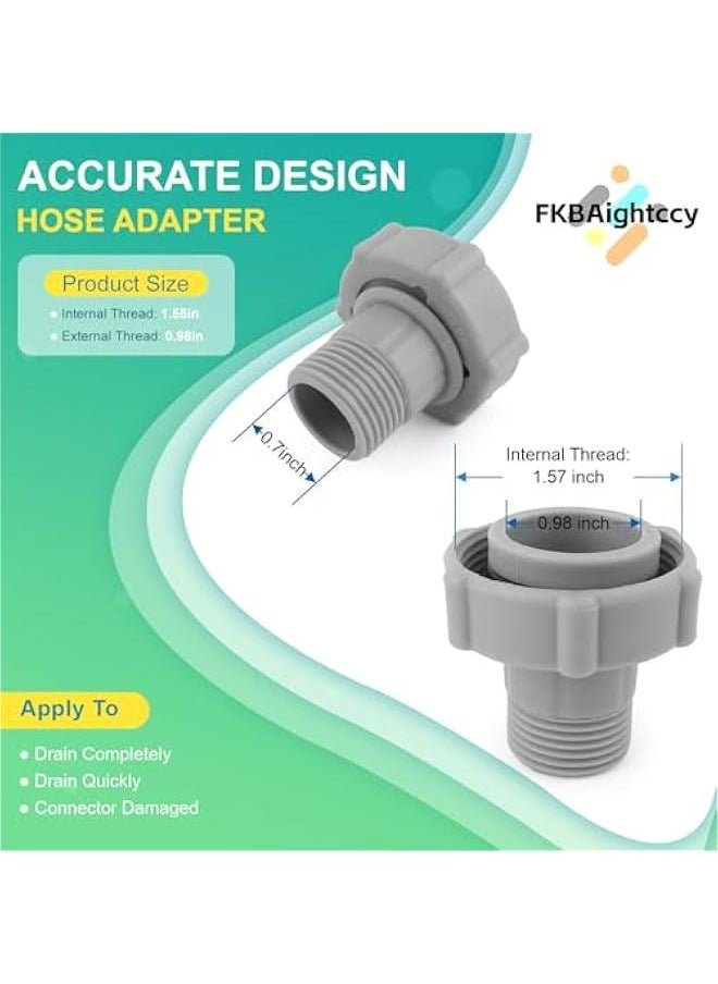 Generic - Replacement Swimming Pool Drain Fitting Connects Coleman Pool Plug to Garden Pipe with Hose Clamps - Image 1