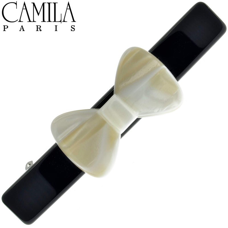 Camila Paris CP2244 French Hair Barrette Clip for Girls, Handmade Black and White, Automatic Strong Hold Grip Hair Clips for Women, No Slip and Durable Styling Girls Hair Accessories, Made in France - Image 5