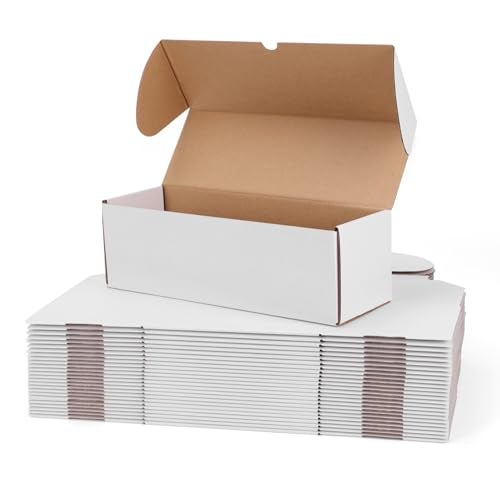 WIFTREY 12x4x4 Small Shipping Boxes set of 25, White Corrugated Cardboard Box 12''L x 4''W x 4'' H for Mailing Packing Shipping - Image 1