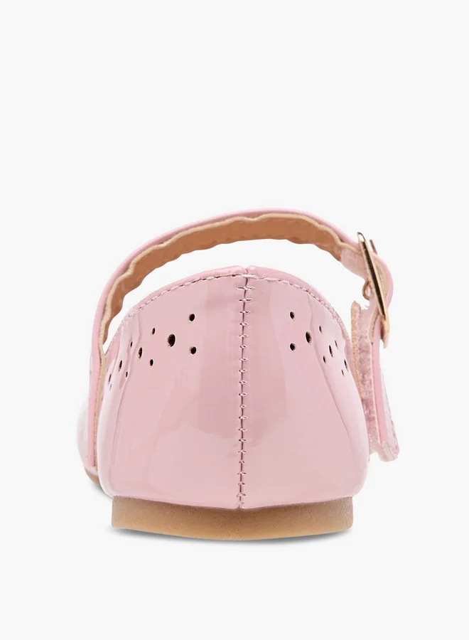 Flora Bella By Shoexpress Girls Cutout Detail Ballerina Shoes with Buckle Closure