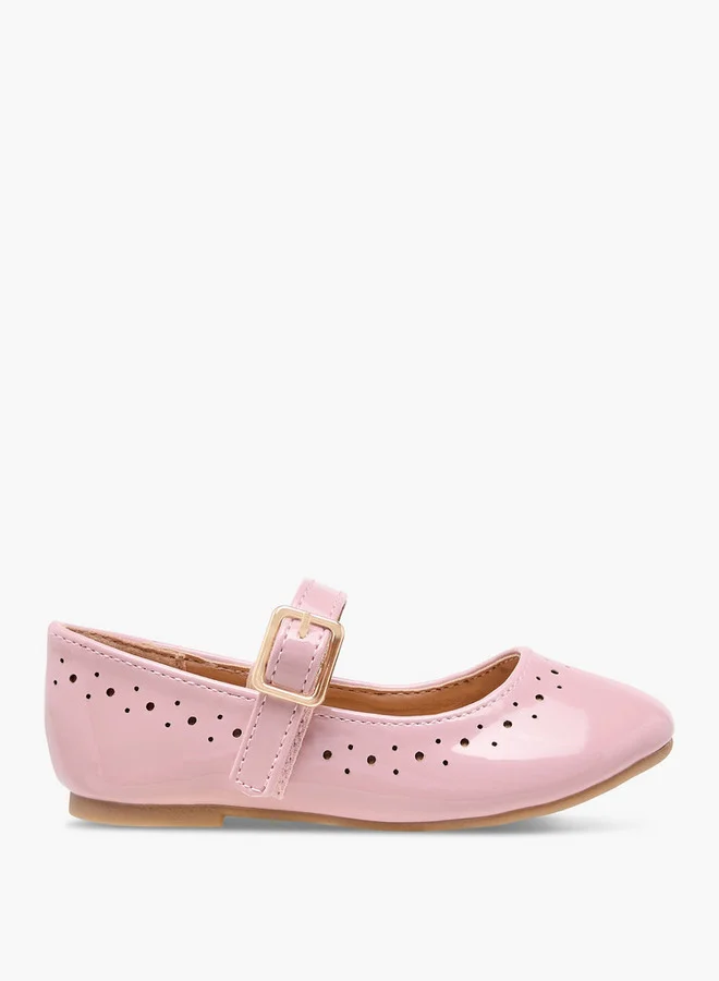 Flora Bella By Shoexpress Girls Cutout Detail Ballerina Shoes with Buckle Closure